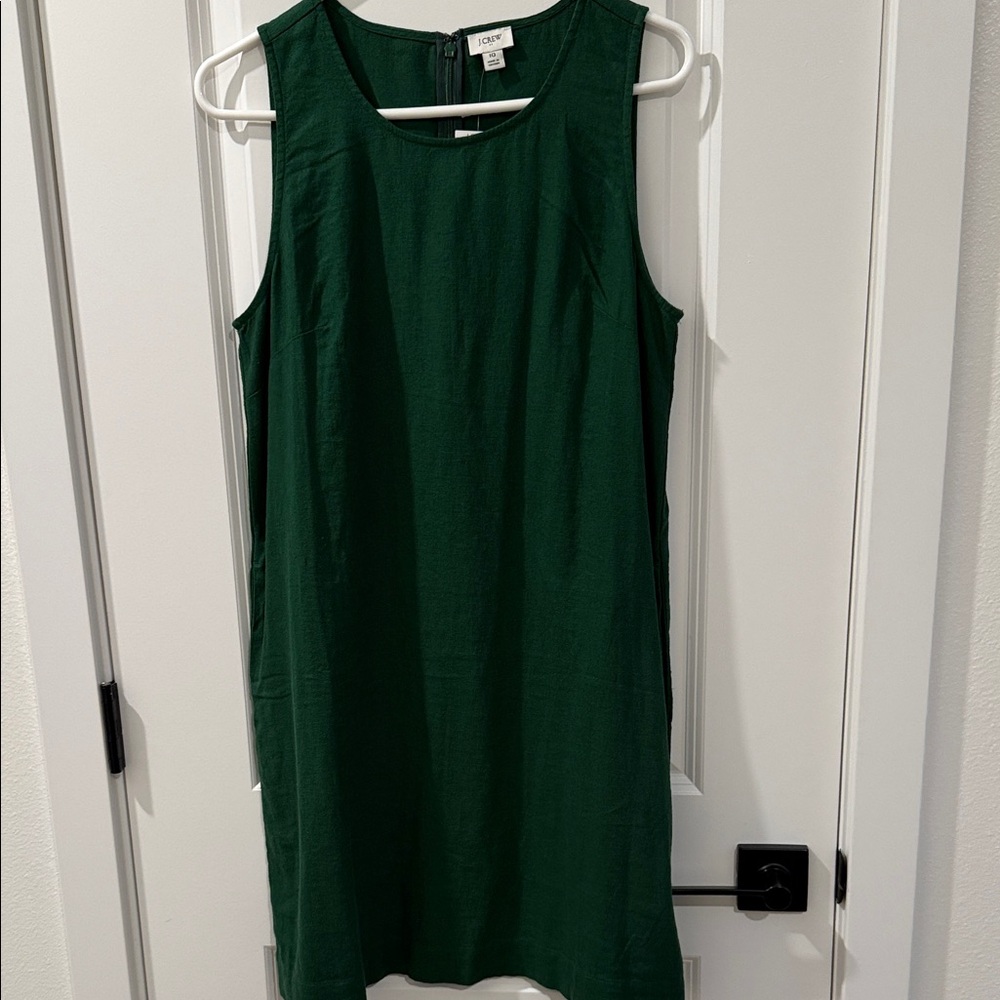J. Crew Factory Dark Green Sleeveless Mini Dress